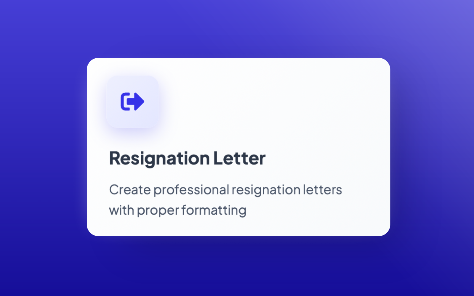 Resignation template selection
